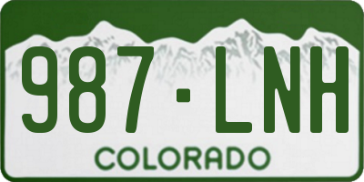 CO license plate 987LNH