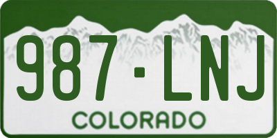 CO license plate 987LNJ