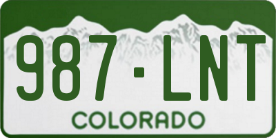 CO license plate 987LNT