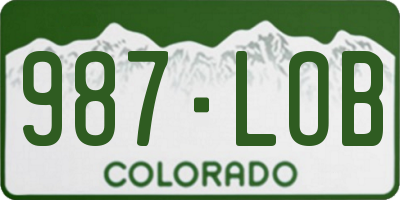 CO license plate 987LOB