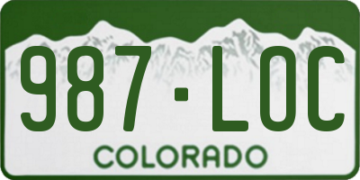 CO license plate 987LOC