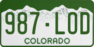 CO license plate 987LOD
