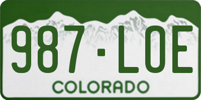 CO license plate 987LOE