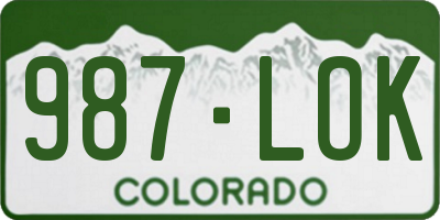 CO license plate 987LOK