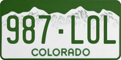 CO license plate 987LOL