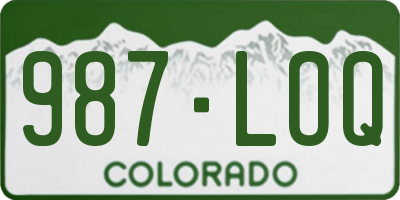 CO license plate 987LOQ