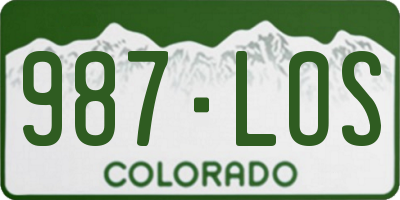 CO license plate 987LOS