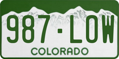 CO license plate 987LOW