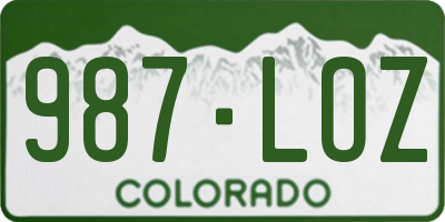 CO license plate 987LOZ
