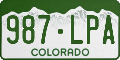 CO license plate 987LPA
