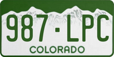 CO license plate 987LPC