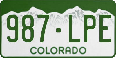 CO license plate 987LPE