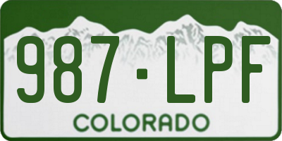 CO license plate 987LPF
