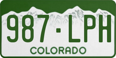 CO license plate 987LPH