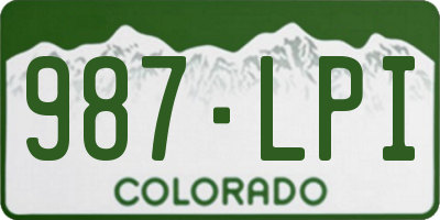 CO license plate 987LPI
