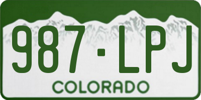 CO license plate 987LPJ