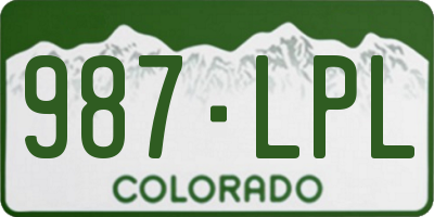 CO license plate 987LPL