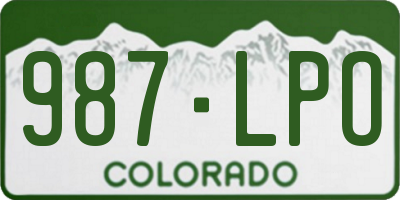 CO license plate 987LPO