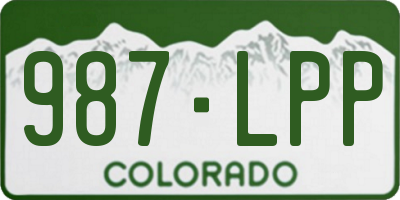 CO license plate 987LPP
