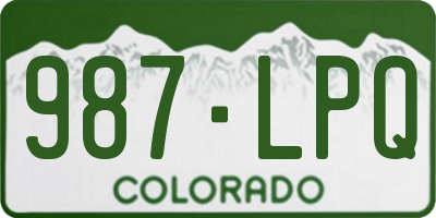 CO license plate 987LPQ