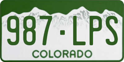 CO license plate 987LPS
