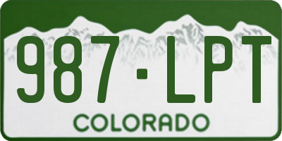 CO license plate 987LPT