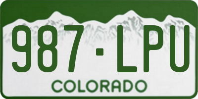 CO license plate 987LPU