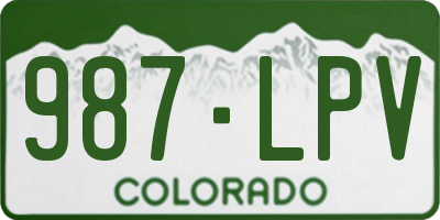 CO license plate 987LPV