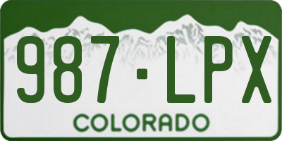 CO license plate 987LPX