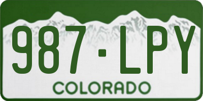 CO license plate 987LPY