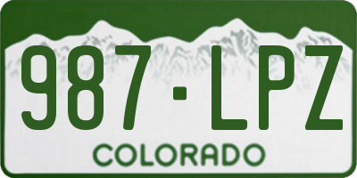 CO license plate 987LPZ
