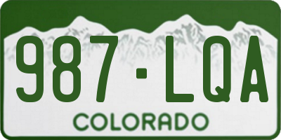 CO license plate 987LQA