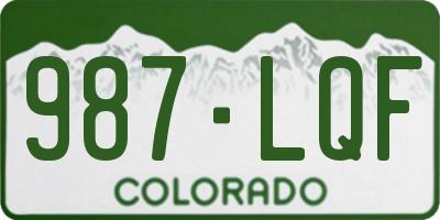 CO license plate 987LQF