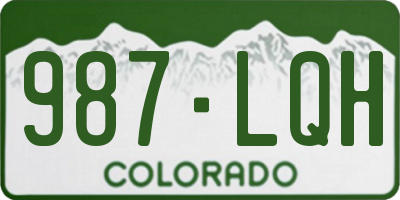 CO license plate 987LQH