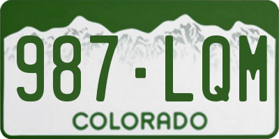 CO license plate 987LQM