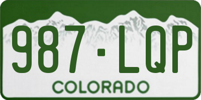 CO license plate 987LQP
