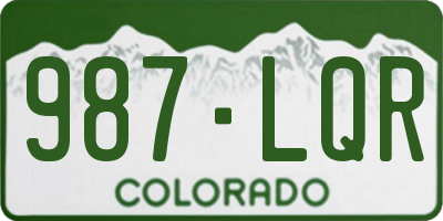 CO license plate 987LQR