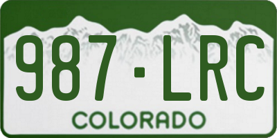 CO license plate 987LRC