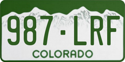 CO license plate 987LRF