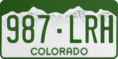 CO license plate 987LRH