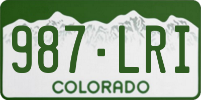 CO license plate 987LRI