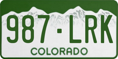 CO license plate 987LRK