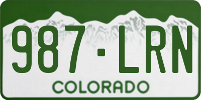 CO license plate 987LRN