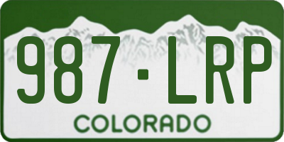CO license plate 987LRP