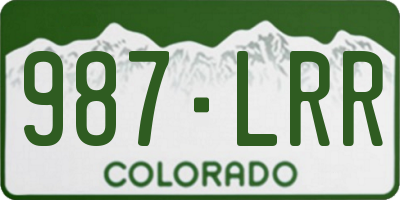 CO license plate 987LRR