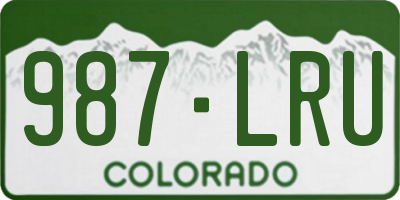 CO license plate 987LRU