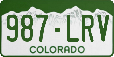 CO license plate 987LRV