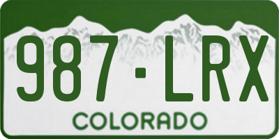 CO license plate 987LRX