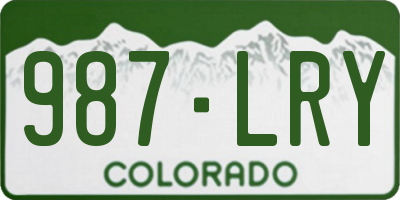 CO license plate 987LRY