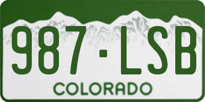 CO license plate 987LSB